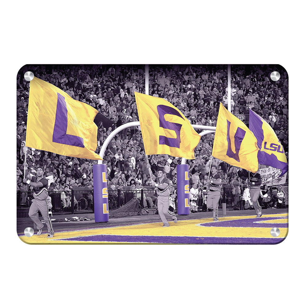 LSU Tigers - LSU Touchdown Flags - College Wall Art #Metal