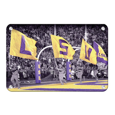 LSU Tigers - LSU Touchdown Flags - College Wall Art #Metal