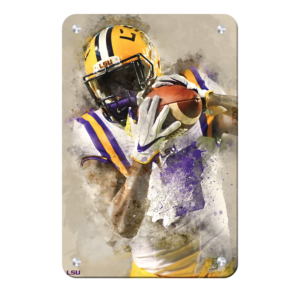 LSU Tigers - LSU Catch Watercolor - College Wall Art #Metal