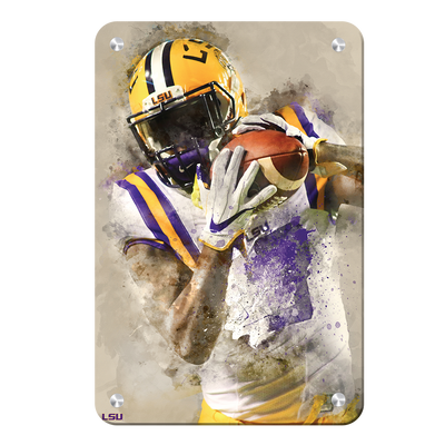 LSU Tigers - LSU Catch Watercolor - College Wall Art #Metal