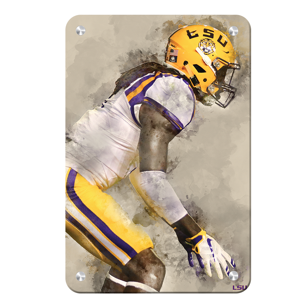LSU Tigers - LSU Defense Watercolor - College Wall Art #Metal