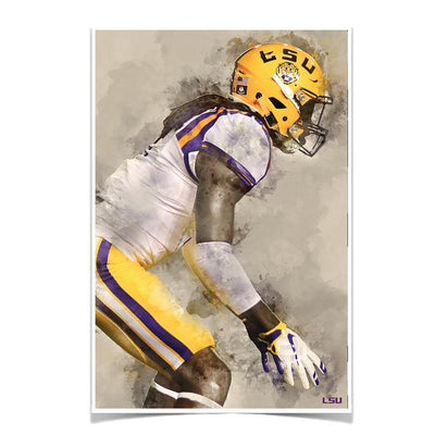 LSU Tigers - LSU Defense Watercolor - College Wall Art #Poster