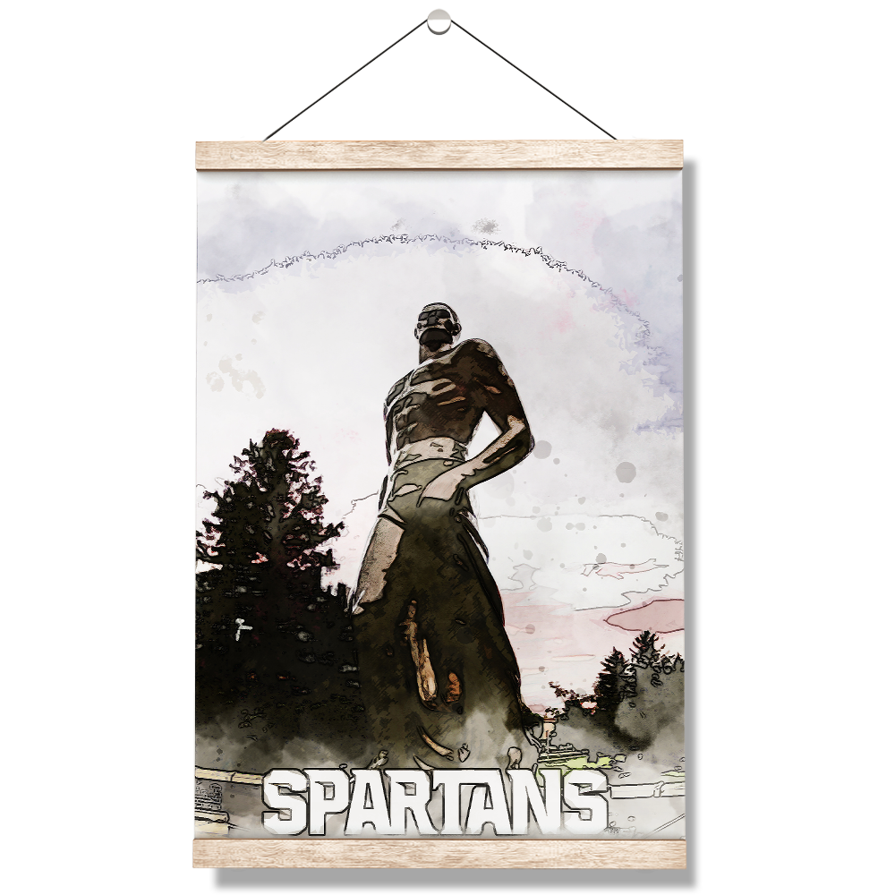 Michigan State - Spartans Watercolor - College Wall Art #Canvas