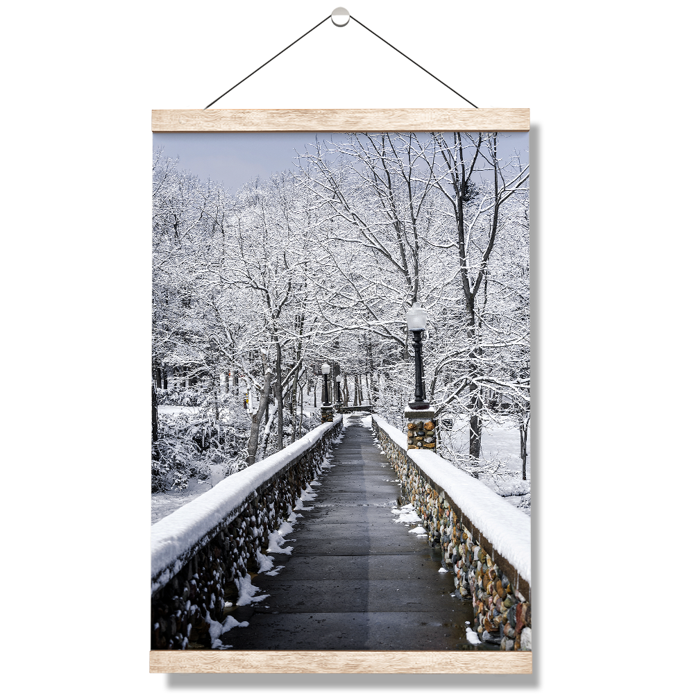 Winter Bridge - College Wall Art#Hanging Canvas