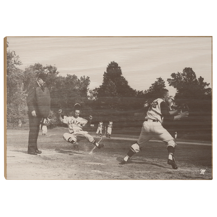 OLE MISS REBELS - Vintage Khayat Play at the Plate - College Wall Art #Wood