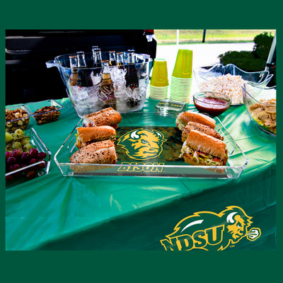 North Dakota State Bison - Bison Art Deco Decorative Serving Tray