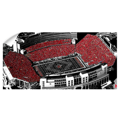Nebraska Cornhuskers - Memorial Stadium Duotone Panoramic - College Wall Art #Wall Decal