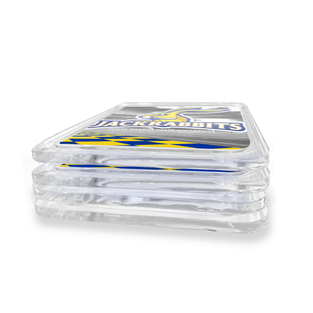 South Dakota State Jackrabbits - Jackrabbits Checkerboard End Zone Drink Coaster