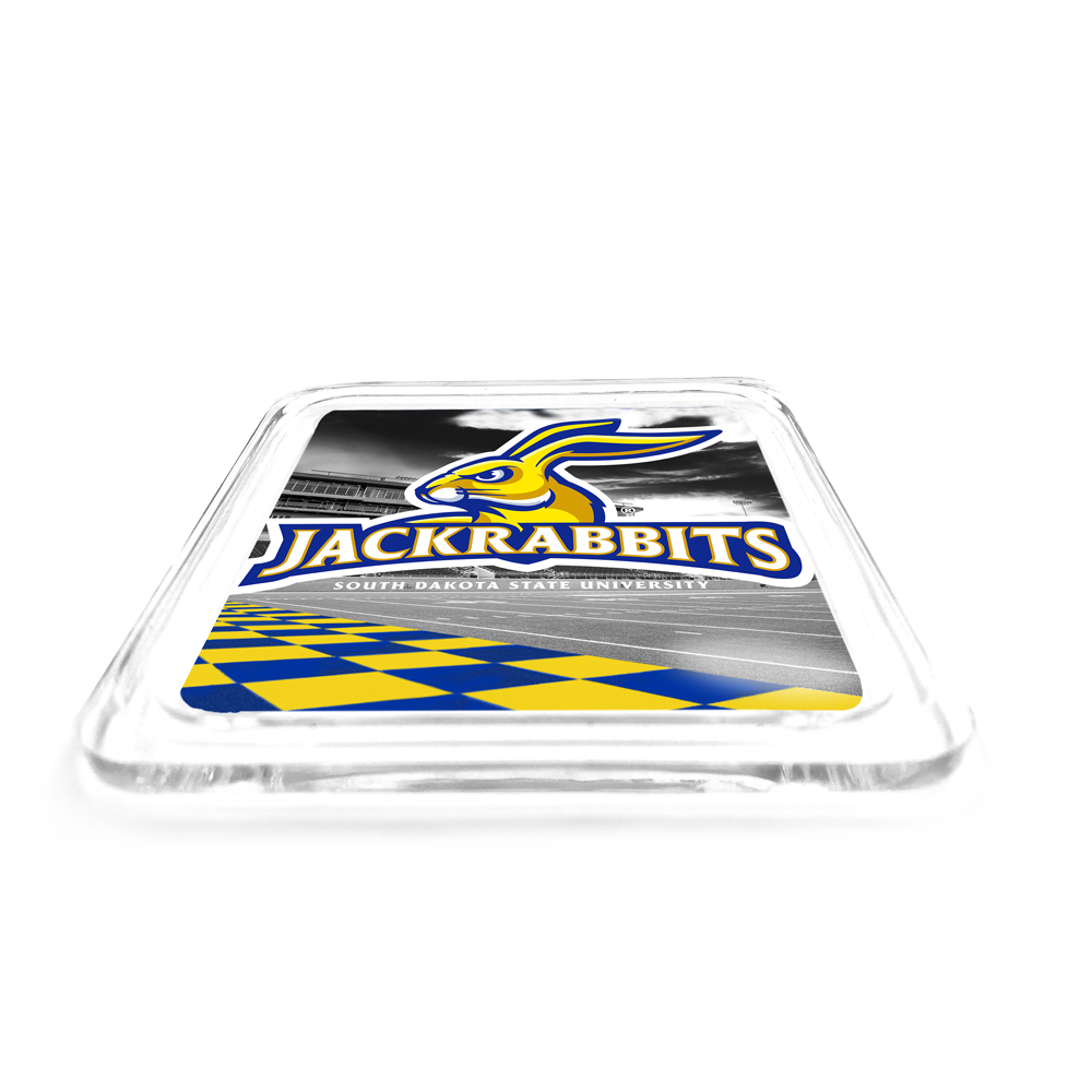 South Dakota State Jackrabbits - Jackrabbits Checkerboard End Zone Drink Coaster
