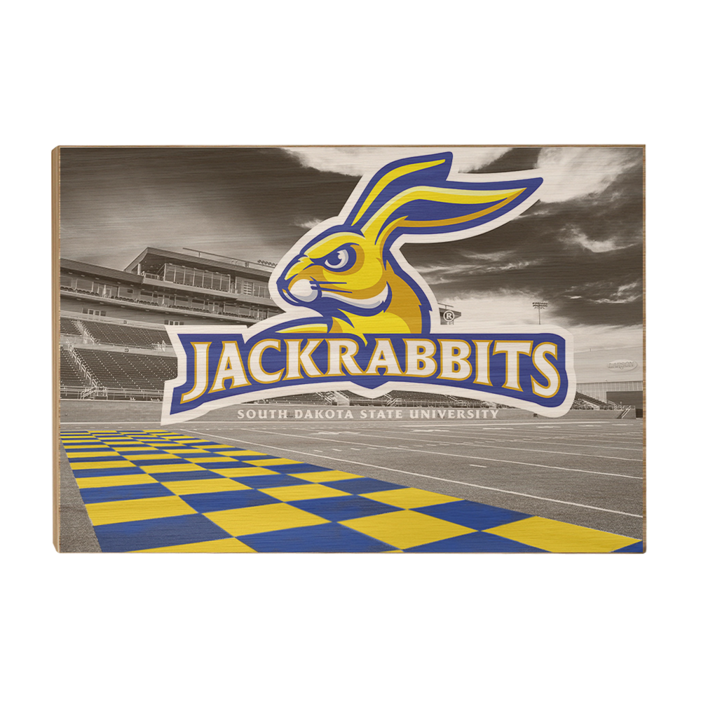 South Dakota State Jackrabbits - Jackrabbits Checkerboard End Zone - College Wall Art #Canvas