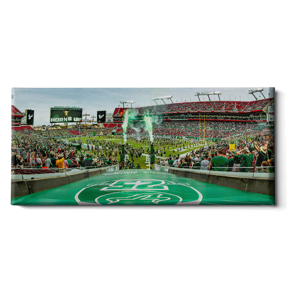 USF Bulls - Horns Up Grand Entrance Panoramic - College Wall Art #Canvas