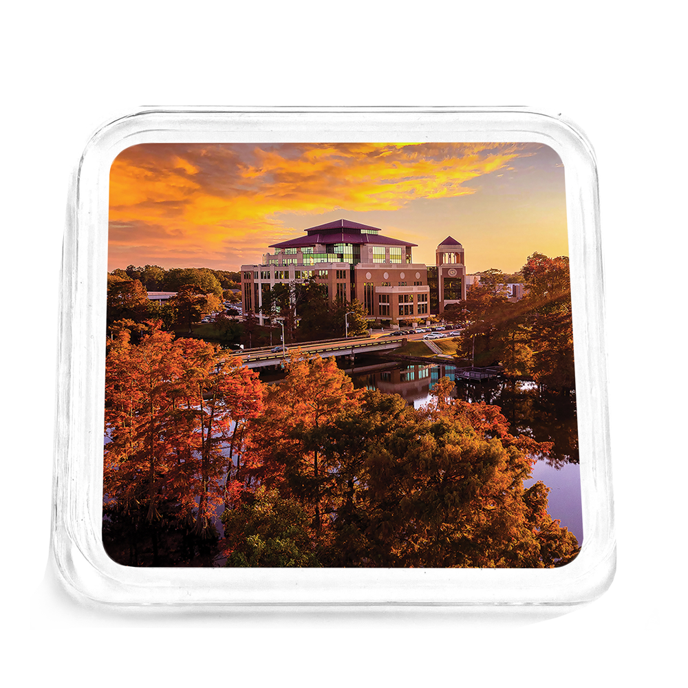 Louisiana Monroe Warhawks - Fall Bayou from above Drink Coaster