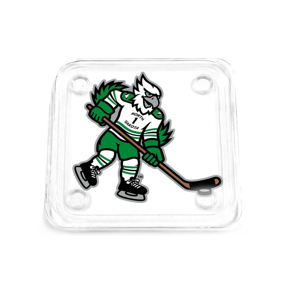 North Dakota Fighting Hawks - North Dakota Hockey Mascot Drink Coaster