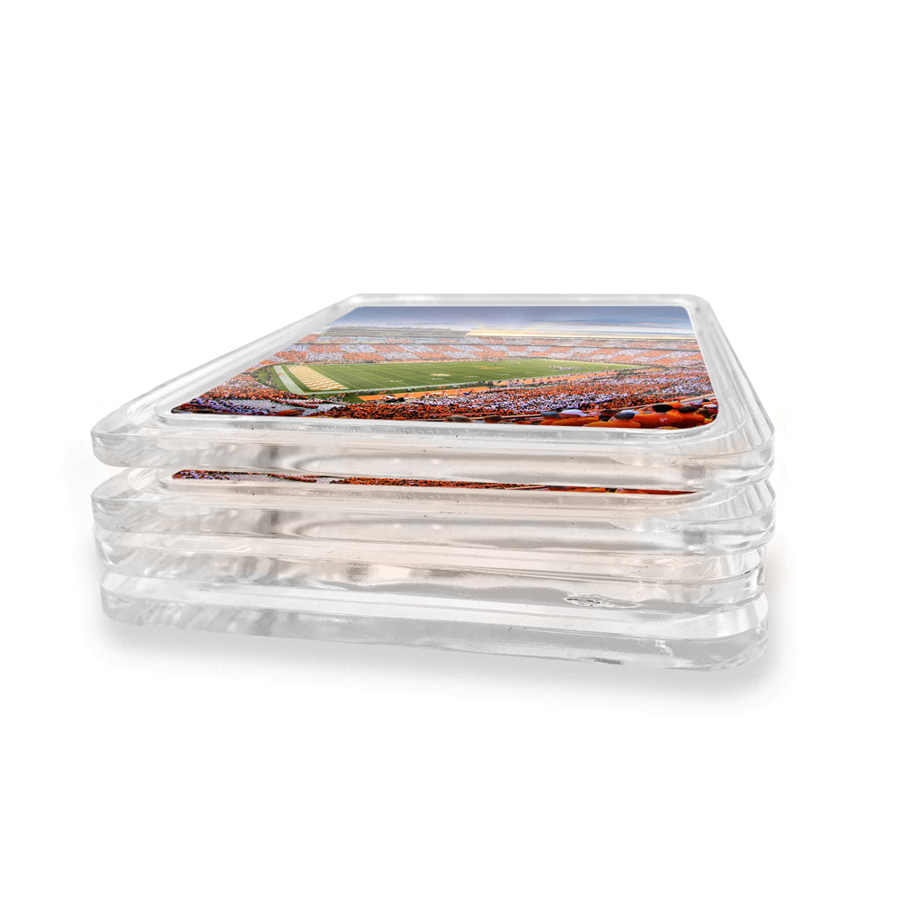 Tennessee Volunteers - Checkerboard Sunset 2 Drink Coaster