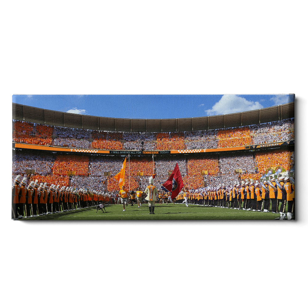 Tennessee Volunteers - Checkerboard Thru the T Pano - College Wall Art #Canvas