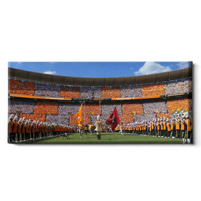 Tennessee Volunteers - Checkerboard Thru the T Pano - College Wall Art #Canvas