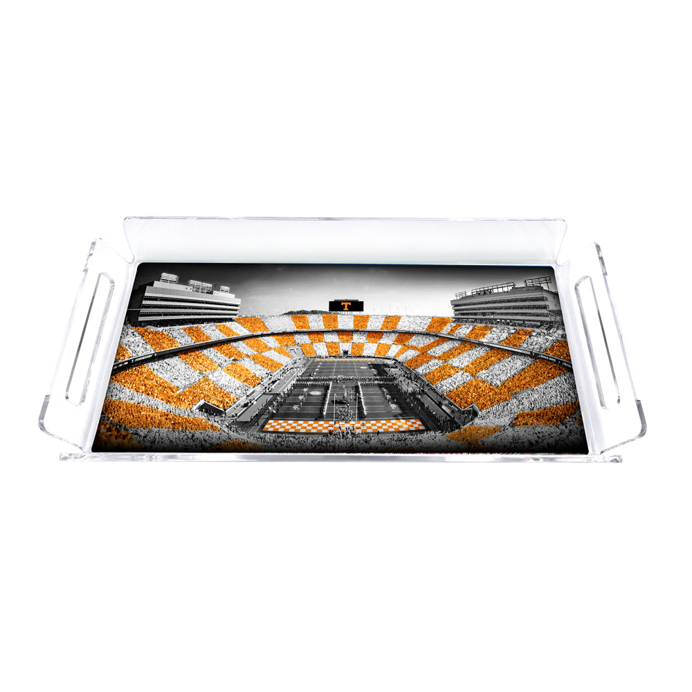 Tennessee Volunteers - Neyland Checkerboard B&W Decorative Serving Tray