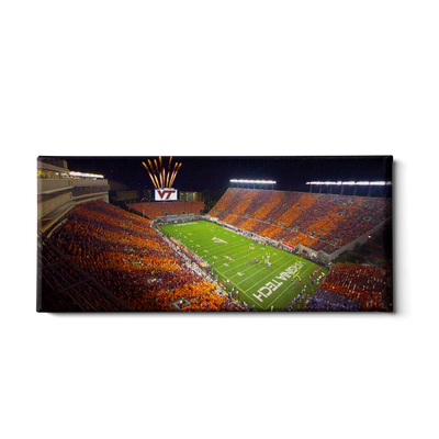 Virginia Tech Hokies - Aerial Striped Lane Stadium Pano - College Wall Art #Canvas