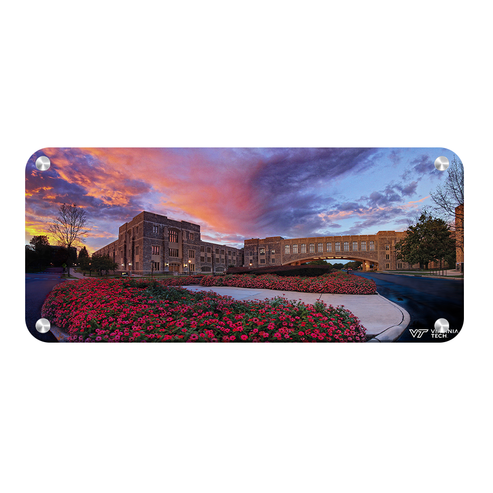 Virginia Tech Hokies - Torgersen Sunset Pano - College Wall Art #Metal