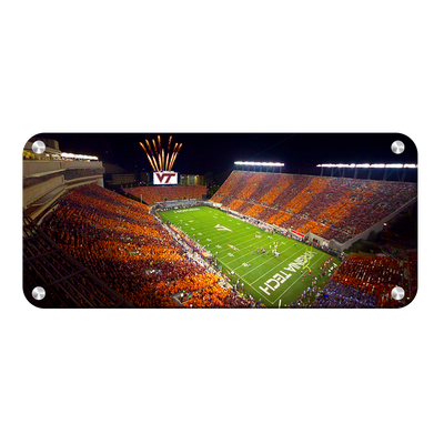 Virginia Tech Hokies - Aerial Striped Lane Stadium Pano - College Wall Art #Metal