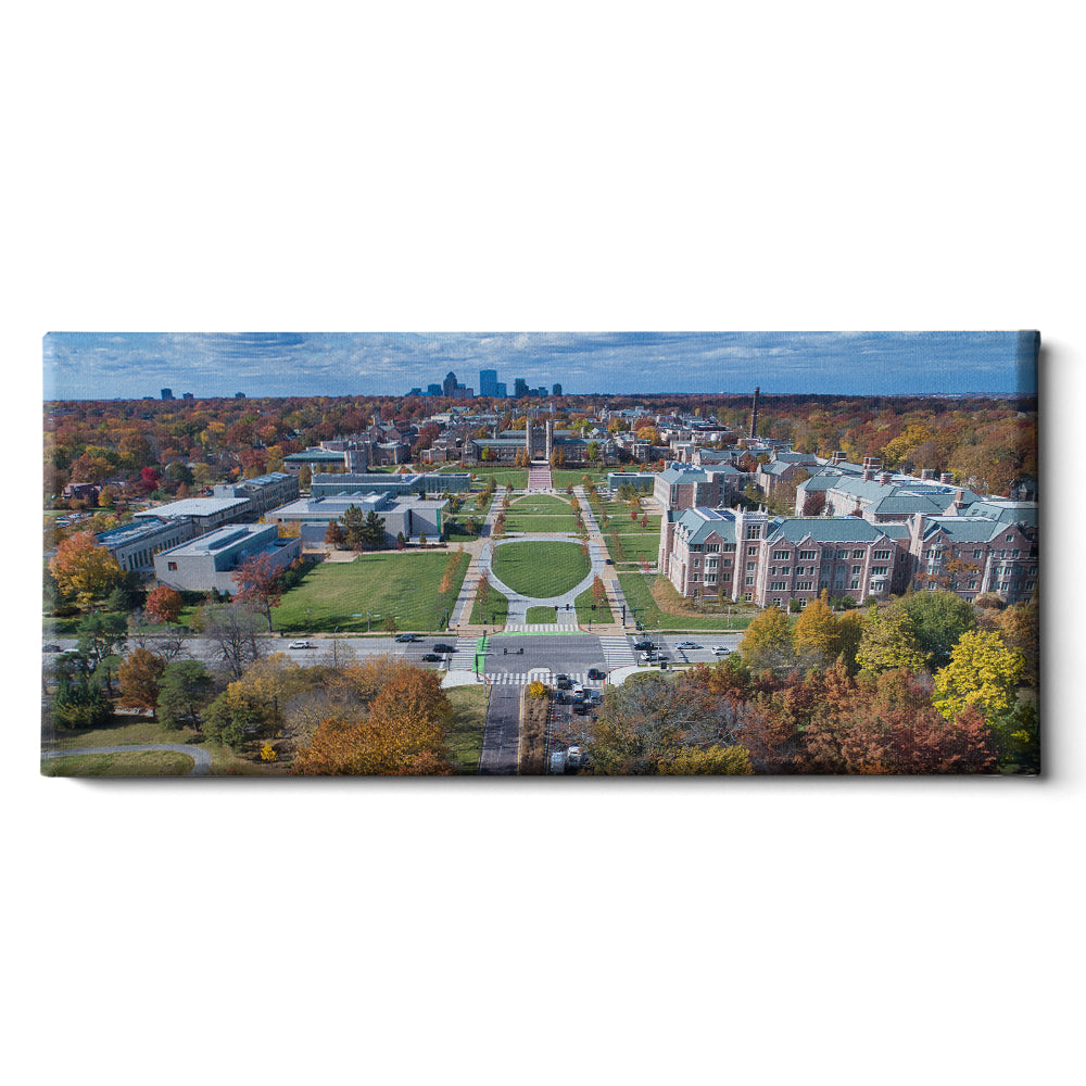 WashU - Fall Danforth Campus Aerial Panoramic - College Wall Art #Canvas