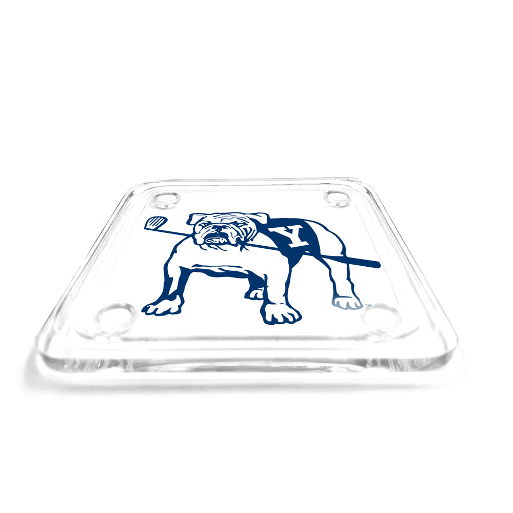 Yale Bulldogs - Bulldog with Golf Club Drink Coaster