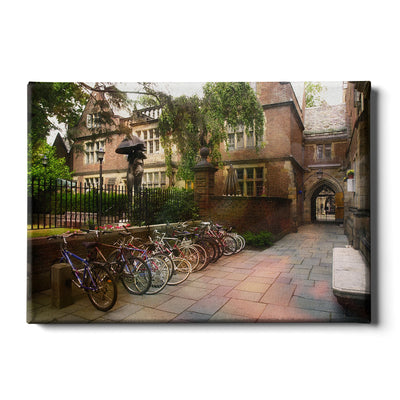 Yale Bulldogs - Bikes on Campus - College Wall Art #Canvas