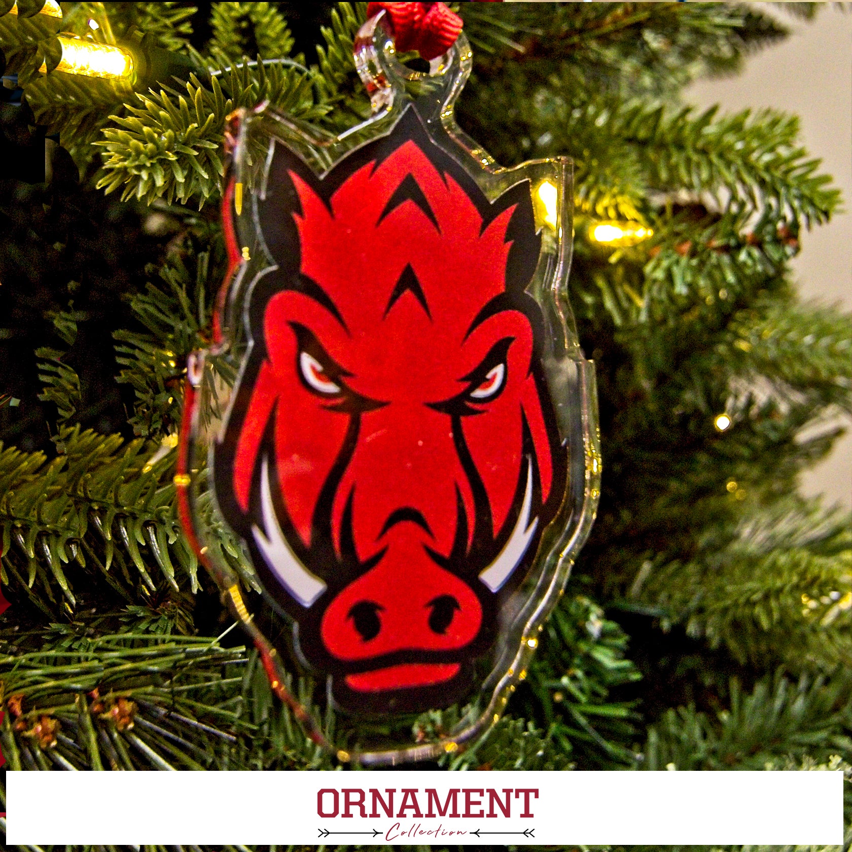 ARKANSAS RAZORBACKS - ORNAMENT