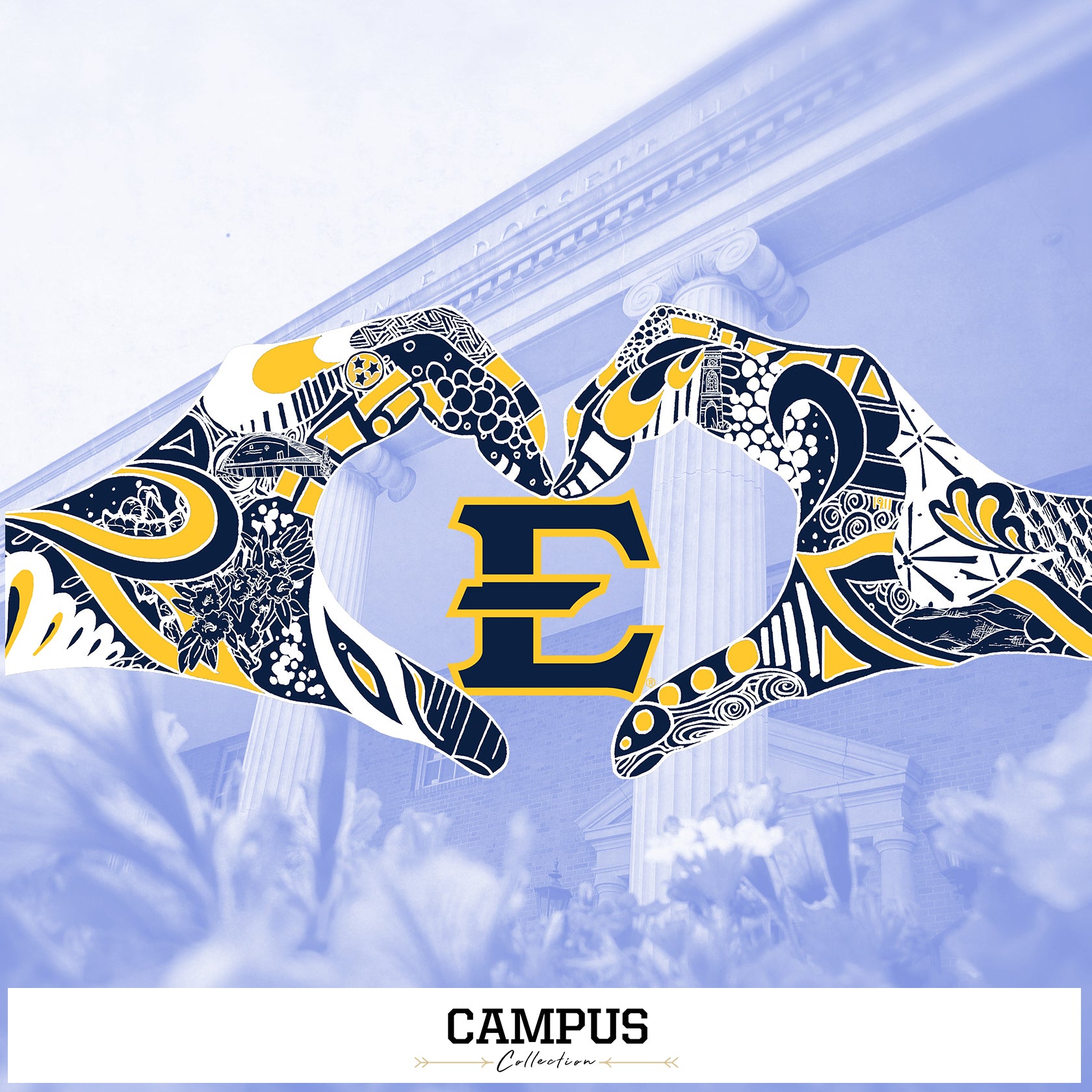 Etsu Logo East Tennessee State Shape Cut Logo With Header Card