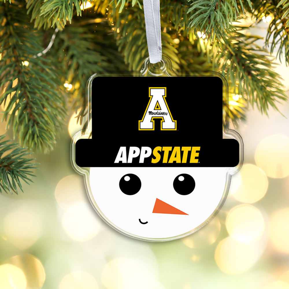 Appalachian State Mountaineers - App State Snowman Head Double Sided Ornament