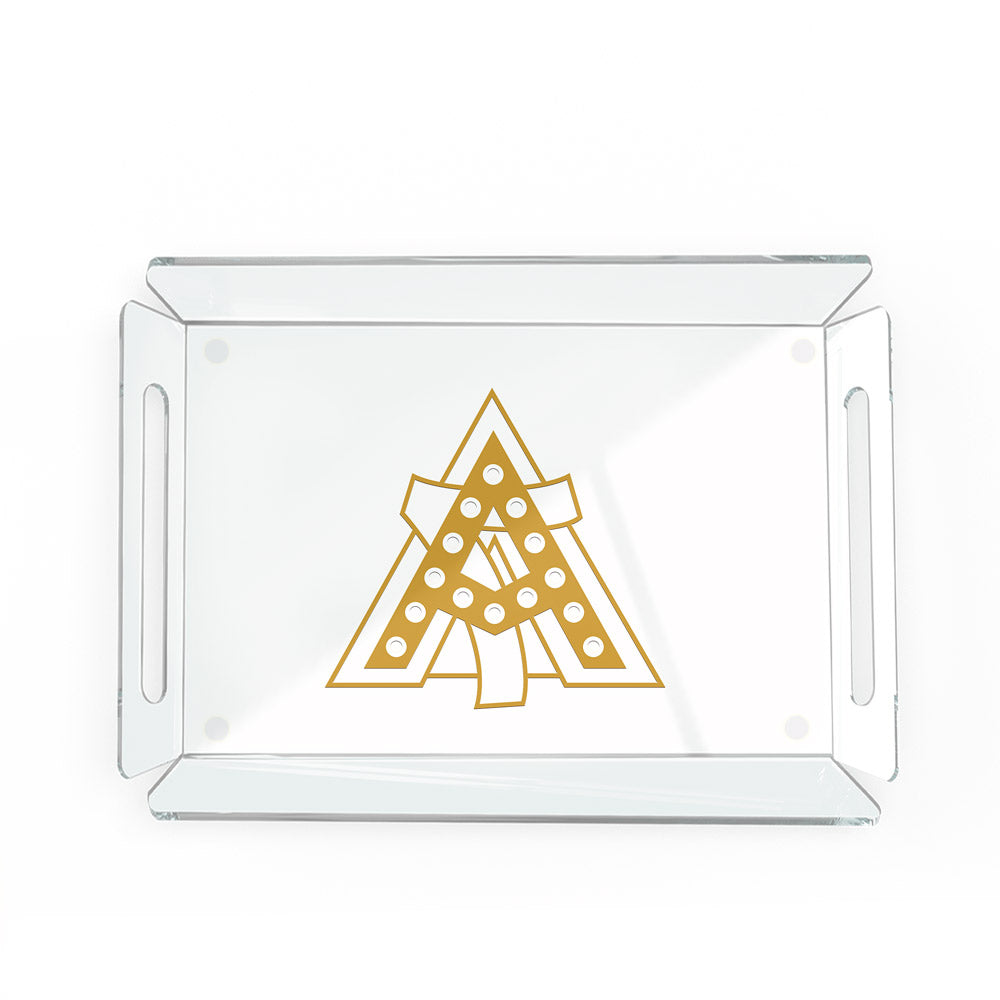 Alpha Gamma Delta - Alpha Gamma Delta Gold Badge Decorative Serving Tray