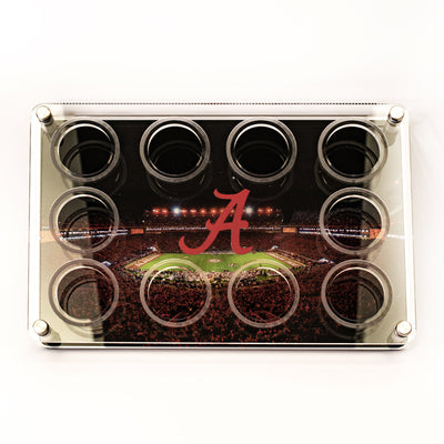 Alabama Crimson Tide  - Moon Over Bryant-Denny Acrylic Beverage and Hors d'oeuvres Tray