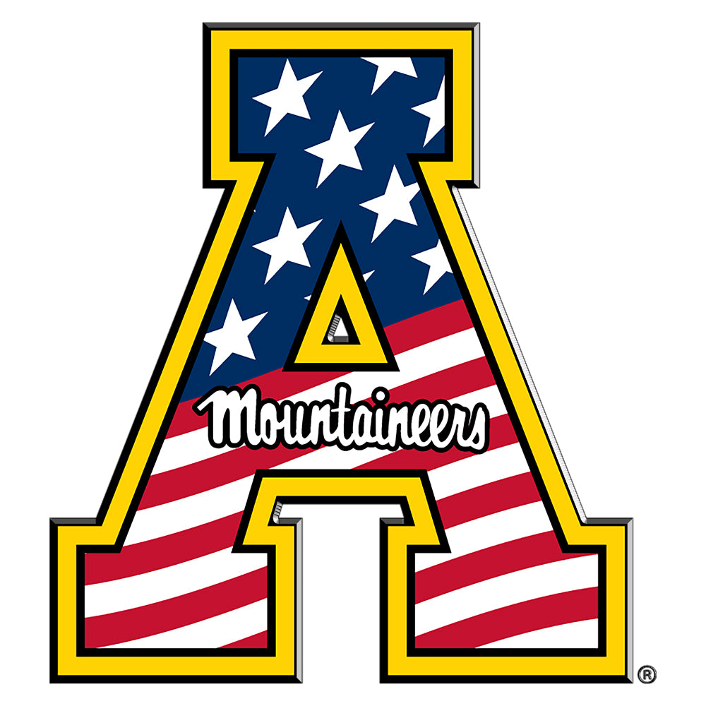 Appalachian State Mountaineers - App State Mountaineers Red, White & Blue Logo Single Layer Dimensional - College Wall Art #Dimensional