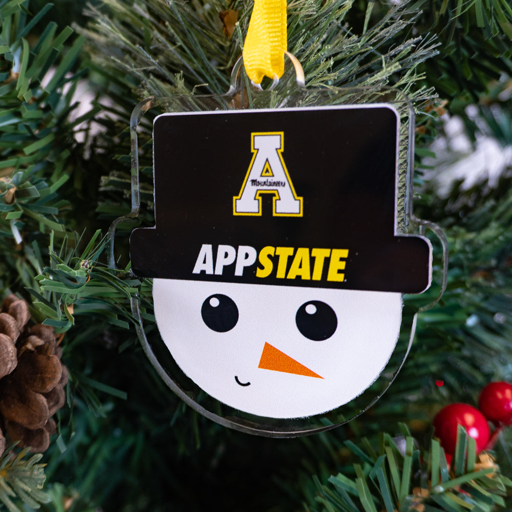 Appalachian State Mountaineers - App State Snowman Head Double Sided Ornament - College Wall Art #Tag