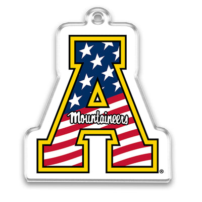 Appalachian State Mountaineers - App State Mountaineers Red, White & Blue Logo Ornament & Bag Tag