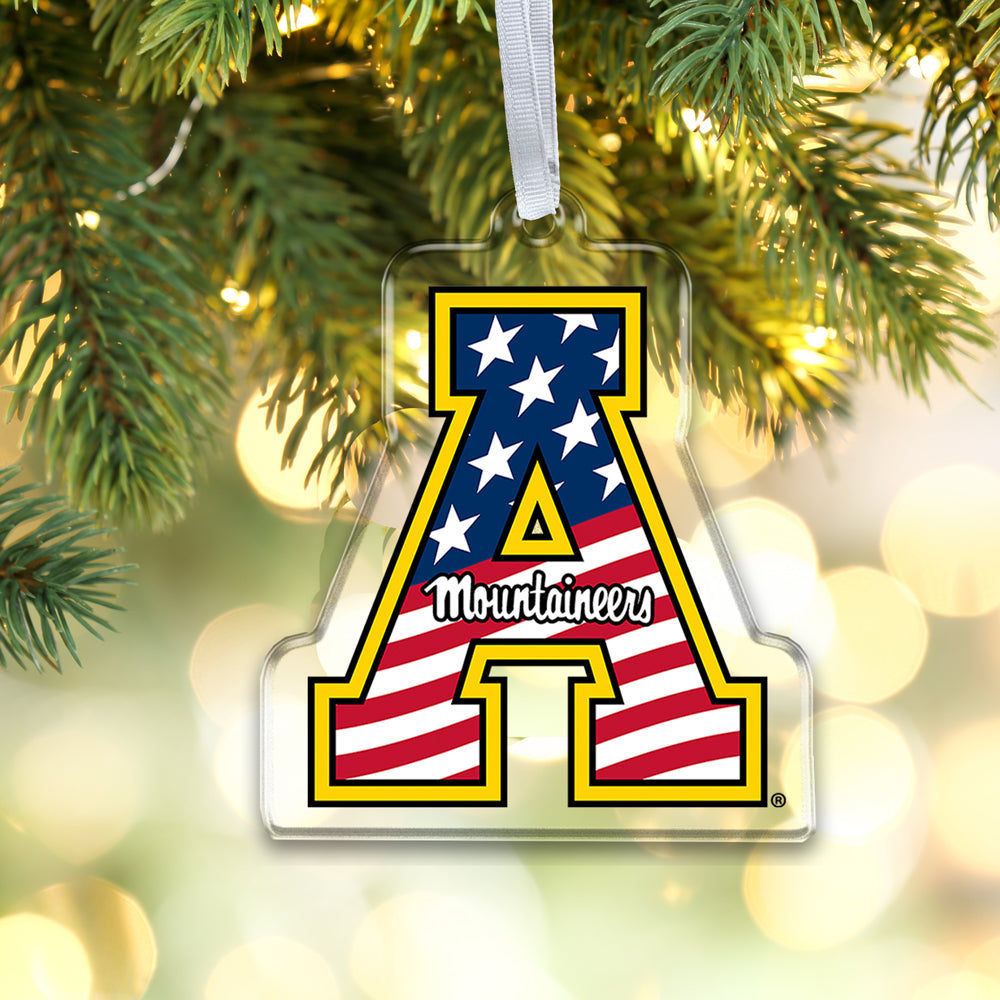Appalachian State Mountaineers - App State Mountaineers Red, White & Blue Logo Ornament & Bag Tag