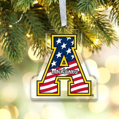 Appalachian State Mountaineers - App State Mountaineers Red, White & Blue Logo Ornament & Bag Tag