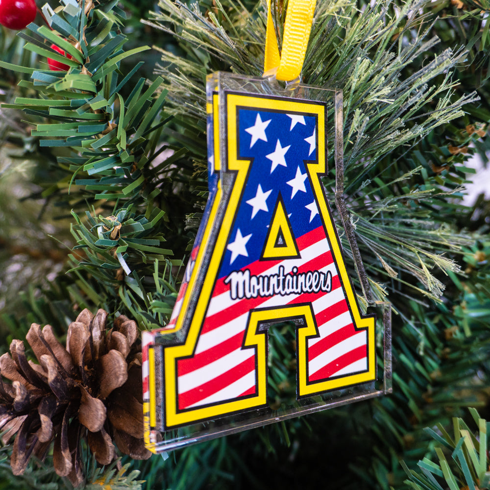 Appalachian State Mountaineers - App State Mountaineers Red, White & Blue Logo Ornament & Bag Tag - College Wall Art #Tag