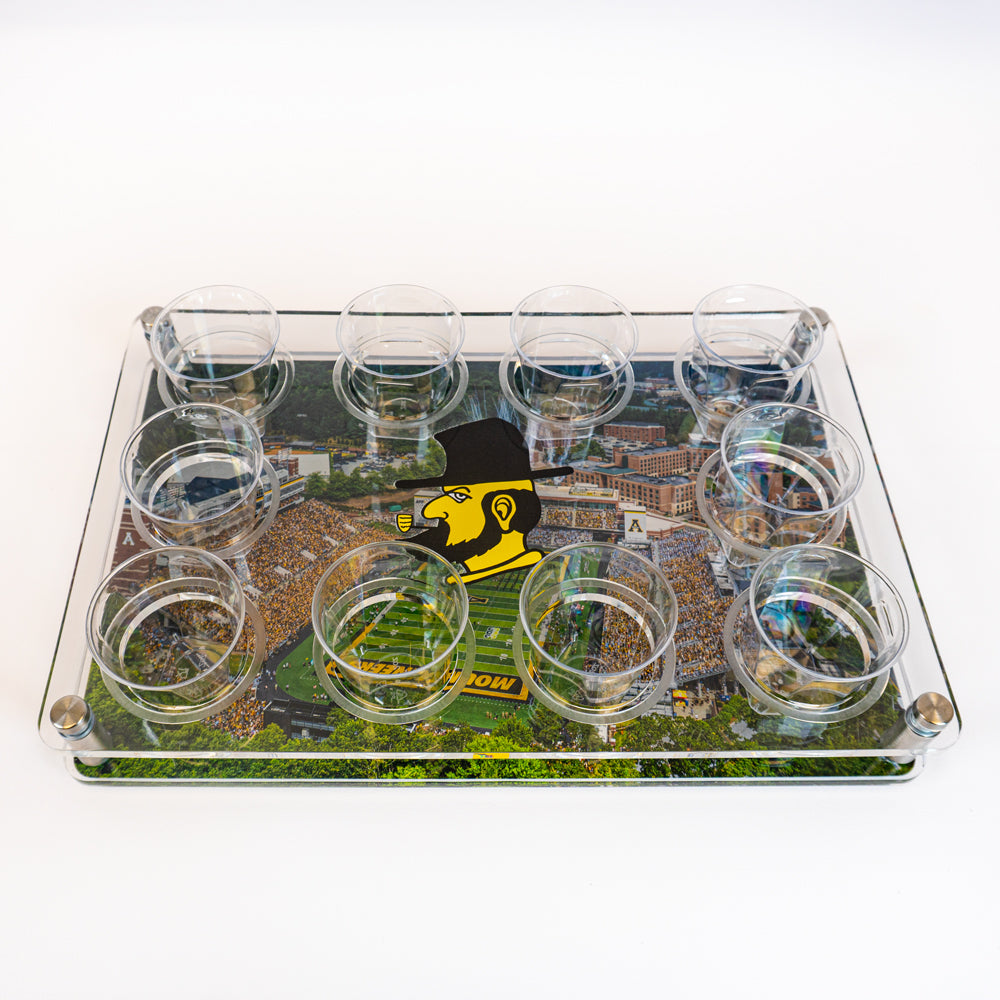 Appalachian State Mountaineers  -  The Rock Shot Glass Display Tray