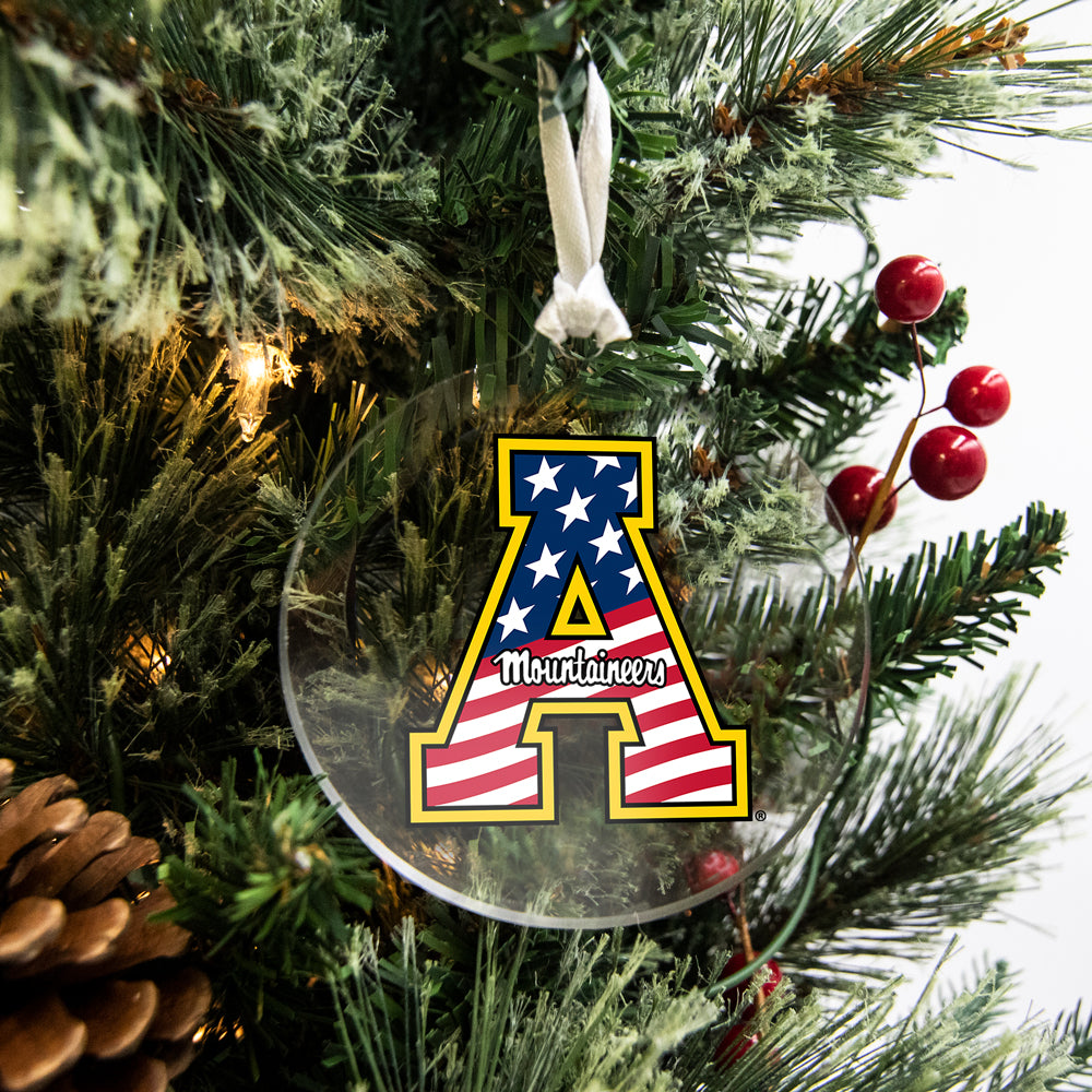 Appalachian State Mountaineers - App State Mountaineers Red, White & Blue Logo Ornament & Bag Tag - College Wall Art #Tag