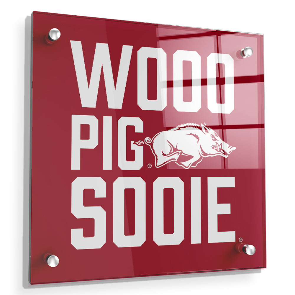 Arkansas Razorbacks - Wooo Pig Sooie - College Wall Art #Canvas