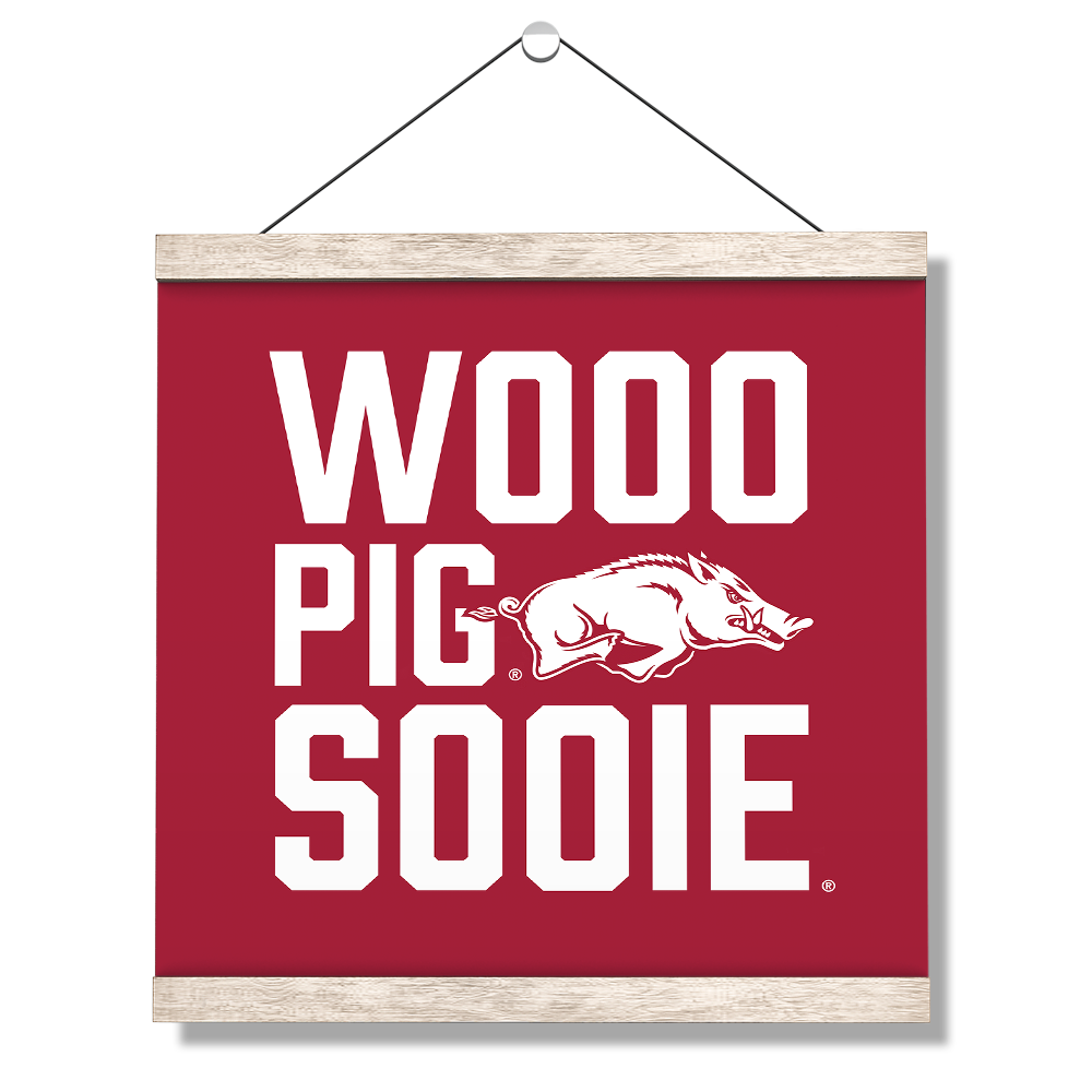 Arkansas Razorbacks - Wooo Pig Sooie - College Wall Art #Canvas
