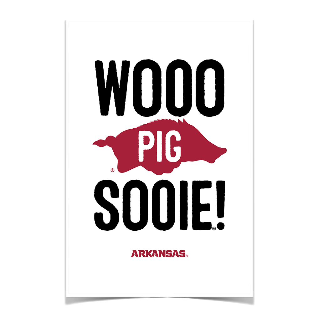 Arkansas Razorbacks - Arkansas Wooo Pig Sooie - College Wall Art #Canvas