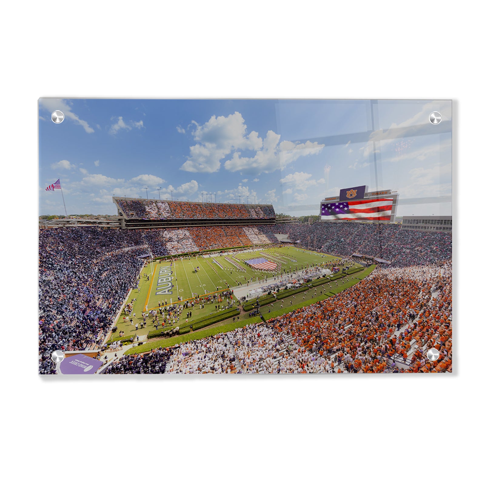 Auburn Tigers - Stars and Stripes in Jordan Hare Stadium - College Wall Art #Canvas