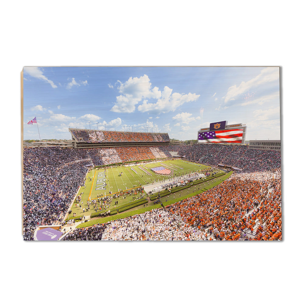 Auburn Tigers - Stars and Stripes in Jordan Hare Stadium - College Wall Art #Canvas