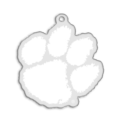 Clemson Tigers - Paw Mark White Ornament & Bag Tag