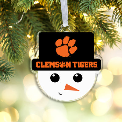 Clemson Tigers - Clemson Snowman Head Double-Sided Ornament