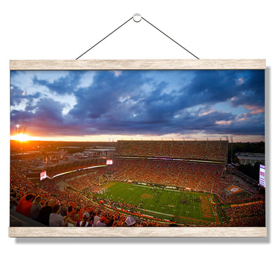 Clemson Tigers - Sunset Over Memorial Stadium - 
College Wall Art #Hanging Canvas