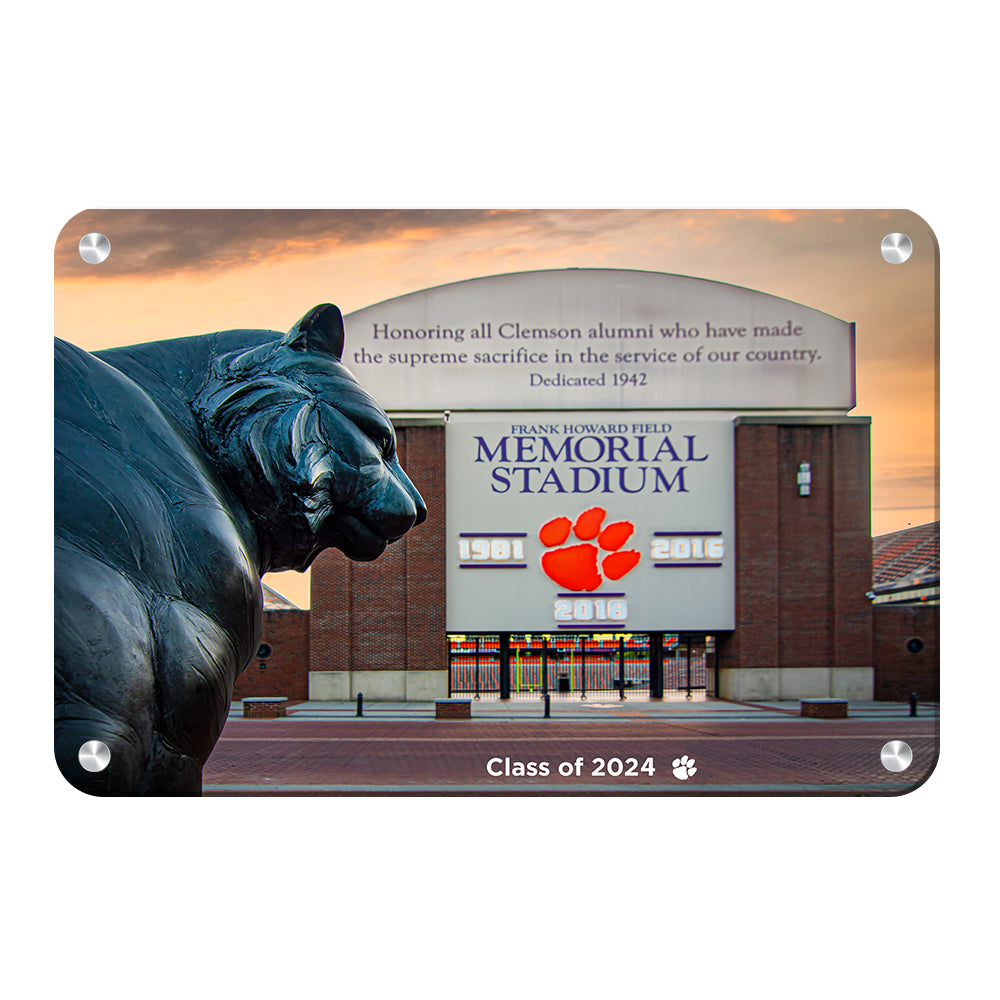 Clemson Tigers - Memorial Stadium Sunset Class of 2024 - College Wall Art #Canvas