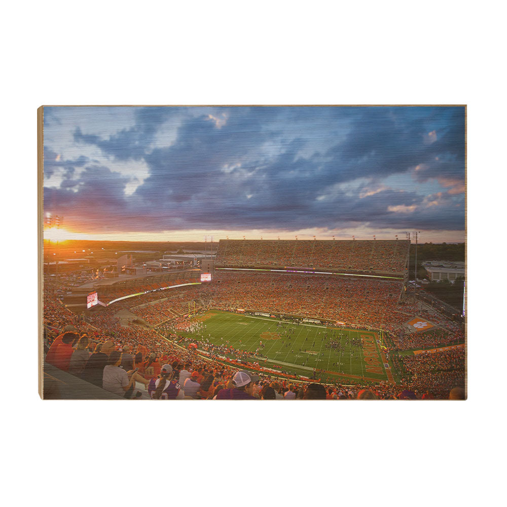 Clemson Tigers - Sunset Over Memorial Stadium - 
College Wall Art #Canvas 